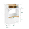 SoBuy FWT109-WN Bureau Pliant avec Étagères de Rangement et 2 Tiroirs Petit Bureau pour Ordinateur, Gaming ou Chambre, Desk Multifonctionnel Compacte Blanc Naturel 63x67x93 cm