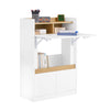 SoBuy FWT109-WN Bureau Pliant avec Étagères de Rangement et 2 Tiroirs Petit Bureau pour Ordinateur, Gaming ou Chambre, Desk Multifonctionnel Compacte Blanc Naturel 63x67x93 cm