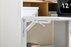 SoBuy FWT109-WN Bureau Pliant avec Étagères de Rangement et 2 Tiroirs Petit Bureau pour Ordinateur, Gaming ou Chambre, Desk Multifonctionnel Compacte Blanc Naturel 63x67x93 cm