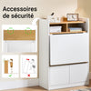 SoBuy FWT109-WN Bureau Pliant avec Étagères de Rangement et 2 Tiroirs Petit Bureau pour Ordinateur, Gaming ou Chambre, Desk Multifonctionnel Compacte Blanc Naturel 63x67x93 cm