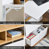 SoBuy FWT109-WN Bureau Pliant avec Étagères de Rangement et 2 Tiroirs Petit Bureau pour Ordinateur, Gaming ou Chambre, Desk Multifonctionnel Compacte Blanc Naturel 63x67x93 cm
