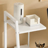 SoBuy FWT29-W Bureau informatique Secrétaire Table avec 3 étagères cadre métal -Blanc