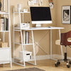SoBuy FWT29-W Bureau informatique Secrétaire Table avec 3 étagères cadre métal -Blanc