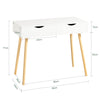 SoBuy FWT40-WN Table Bureau avec 2 Tiroirs Petit Bureau avec Rangement Desk Multifonctionnel pour Ordinateur et Chambre Blanc Naturel 90x45x77cm