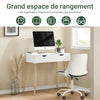 SoBuy FWT40-WN Table Bureau avec 2 Tiroirs Petit Bureau avec Rangement Desk Multifonctionnel pour Ordinateur et Chambre Blanc Naturel 90x45x77cm