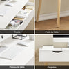 SoBuy FWT40-WN Table Bureau avec 2 Tiroirs Petit Bureau avec Rangement Desk Multifonctionnel pour Ordinateur et Chambre Blanc Naturel 90x45x77cm