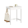 SoBuy FWT43-W Petit Bureau avec 1 Tiroir et 2 Crochets Bureau Gaming avec Etagères de Rangement Desk Multifonctionnel pour Chambre Table Gaming Blanc 60x40x77cm