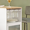 SoBuy FWT99-WN Table de Bar, Table Haute de Bar, Table de Cuisine, Table à Manger, Table Bistro, Mange-Debout avec 1 Porte et Porte-Verre