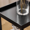 SoBuy HFBT03-SCH Table d'appoint Design, Table Basse Carrée, Bout de Canapé, Table de Chevet avec Compartiment Ouvert