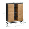 SoBuy HFSB04-SCH Buffet Commode Armoire de Rangement 92 x 40 x 119 cm, Noir Naturel
