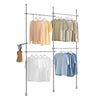 SoBuy KLS03-HG Portant à vêtements télescopique solide - Penderie ouverte réglable avec tringles, Porte manteau pour chambre/dressing, Gris
