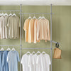 SoBuy KLS03-HG Portant à vêtements télescopique solide - Penderie ouverte réglable avec tringles, Porte manteau pour chambre/dressing, Gris