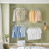 SoBuy KLS03-HG Portant à vêtements télescopique solide - Penderie ouverte réglable avec tringles, Porte manteau pour chambre/dressing, Gris