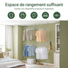 SoBuy KLS03-HG Portant à vêtements télescopique solide - Penderie ouverte réglable avec tringles, Porte manteau pour chambre/dressing, Gris