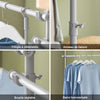 SoBuy KLS03-HG Portant à vêtements télescopique solide - Penderie ouverte réglable avec tringles, Porte manteau pour chambre/dressing, Gris