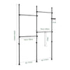 SoBuy KLS03-II-SCH Portant à vêtements télescopique robuste – Penderie ouverte réglable avec tringles pour chambre/dressing, Noir