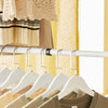 SoBuy KLS03 Portant à vêtements télescopique solide - Penderie ouverte réglable avec tringles, Porte manteau pour chambre/dressing, Blanc