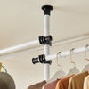 SoBuy KLS03 Portant à vêtements télescopique solide - Penderie ouverte réglable avec tringles, Porte manteau pour chambre/dressing, Blanc