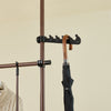 SoBuy KLS04-II-BR Portant à vêtements télescopique solide - Penderie ouverte réglable avec tringles et étagères, Porte manteau pour chambre/dressing, Marron