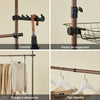 SoBuy KLS04-II-BR Portant à vêtements télescopique solide - Penderie ouverte réglable avec tringles et étagères, Porte manteau pour chambre/dressing, Marron