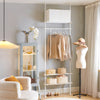 SoBuy KLS07-W Portant à vêtements télescopique solide - Penderie ouverte réglable avec tringles et étagères, Porte manteau pour chambre/dressing, Blanc