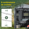 SoBuy KLS11-DG Abri de Jardin, Cabane de Jardin Exterieur Imperméable, abri Moto avec des Crochets, Garage pour Vélo et Outils, Abri Vélo, Rangement et Stockage, Gris, 120x176x163 cm