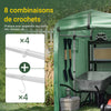 SoBuy KLS11-GR Abri de Jardin, Cabane de Jardin Exterieur Imperméable, abri Moto avec des Crochets, Garage pour Vélo et Outils, Abri Vélo, Rangement et Stockage, Vert, 120x176x163 cm