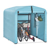 SoBuy KLS11-L-BL Abri de Jardin, Cabane de Jardin Exterieur Imperméable, abri Moto avec des Crochets, Garage pour Vélo et Outils, Abri Vélo, Rangement et Stockage, Bleu Clair, 159x219x165 cm