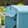 SoBuy KLS11-L-BL Abri de Jardin, Cabane de Jardin Exterieur Imperméable, abri Moto avec des Crochets, Garage pour Vélo et Outils, Abri Vélo, Rangement et Stockage, Bleu Clair, 159x219x165 cm