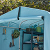SoBuy KLS11-L-BL Abri de Jardin, Cabane de Jardin Exterieur Imperméable, abri Moto avec des Crochets, Garage pour Vélo et Outils, Abri Vélo, Rangement et Stockage, Bleu Clair, 159x219x165 cm