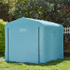 SoBuy KLS11-L-BL Abri de Jardin, Cabane de Jardin Exterieur Imperméable, abri Moto avec des Crochets, Garage pour Vélo et Outils, Abri Vélo, Rangement et Stockage, Bleu Clair, 159x219x165 cm