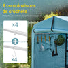 SoBuy KLS11-L-BL Abri de Jardin, Cabane de Jardin Exterieur Imperméable, abri Moto avec des Crochets, Garage pour Vélo et Outils, Abri Vélo, Rangement et Stockage, Bleu Clair, 159x219x165 cm
