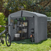 SoBuy KLS11-L-DG Abri de Jardin, Cabane de Jardin Exterieur Imperméable, abri Moto avec des Crochets, Garage pour Vélo et Outils, Abri Vélo, Rangement et Stockage, Gris, 159x219x165 cm