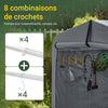 SoBuy KLS11-L-DG Abri de Jardin, Cabane de Jardin Exterieur Imperméable, abri Moto avec des Crochets, Garage pour Vélo et Outils, Abri Vélo, Rangement et Stockage, Gris, 159x219x165 cm