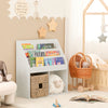 SoBuy KMB01-W Bibliothèque Enfant Rangement Jouet Enfant avec 3 Étagères et 2 Compartiments Ouverts Meuble Rangement Jouet Étagère Bibliothèque Porte-revues Blanc 73x30x80 cm