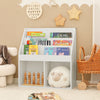 SoBuy KMB01-W Bibliothèque Enfant Rangement Jouet Enfant avec 3 Étagères et 2 Compartiments Ouverts Meuble Rangement Jouet Étagère Bibliothèque Porte-revues Blanc 73x30x80 cm