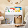 SoBuy KMB01-II-W Bibliothèque Enfant Rangement Jouet Enfant avec 3 Étagères et 2 Compartiments Ouverts Meuble Rangement Jouet Étagère Bibliothèque Porte-revues Blanc 68x30x68 cm