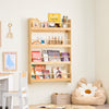 SoBuy KMB08-N Bibliotheque Enfant Étagère Livre Enfant 4 Niveaux Meuble Rangement Jouet Bibliothèque Meuble de Rangement Etagere Chambre Naturel 80x12x118cm