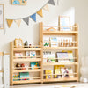 SoBuy KMB08-N Bibliotheque Enfant Étagère Livre Enfant 4 Niveaux Meuble Rangement Jouet Bibliothèque Meuble de Rangement Etagere Chambre Naturel 80x12x118cm