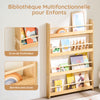 SoBuy KMB08-N Bibliotheque Enfant Étagère Livre Enfant 4 Niveaux Meuble Rangement Jouet Bibliothèque Meuble de Rangement Etagere Chambre Naturel 80x12x118cm