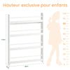 SoBuy KMB08-W Bibliotheque Enfant Étagère Livre Enfant 4 Niveaux Meuble Rangement Jouet Bibliothèque Meuble de Rangement Etagere Chambre Blanc 80x12x118cm