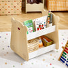 SoBuy KMB103-WN Étagère à Livres pour Enfant, Étagère à Jouets, Bibliothèque à roulettes pour Chambre d'enfant et Salle de Jeux