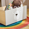 SoBuy KMB104-HG Bibliothèque Enfant, Étagère à Livres, Étagère de Rangement Jouets pour Enfants, Porte-revues avec Boître Roulante et 3 Étagères, Blanc et Gris, L51xP28xH70 cm