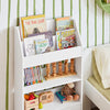 SoBuy KMB11-W Bibliothèque Étagère à Livres Étagère de Rangement Jouets pour Enfants Porte-revues 2 Compartiments Livres, 2 Étagères de Rangment et 2 Portes