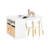 SoBuy KMB113-W Ensemble Table Enfant avec 2 Chaises, Table de Dessin, Bureau Enfant avec 1 Compartiment et 2 Boîtes de Rangement