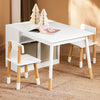 SoBuy KMB113-W Ensemble Table Enfant avec 2 Chaises, Table de Dessin, Bureau Enfant avec 1 Compartiment et 2 Boîtes de Rangement