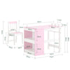 SoBuy KMB116-P Ensemble Table et Chaise pour Enfants Set de 2 Pièces avec Autocollants DIY Bureau pour Enfants avec 3 Porte-Crayons Rose et Blanc