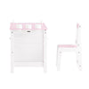 SoBuy KMB116-P Ensemble Table et Chaise pour Enfants Set de 2 Pièces avec Autocollants DIY Bureau pour Enfants avec 3 Porte-Crayons Rose et Blanc