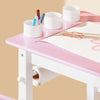 SoBuy KMB116-P Ensemble Table et Chaise pour Enfants Set de 2 Pièces avec Autocollants DIY Bureau pour Enfants avec 3 Porte-Crayons Rose et Blanc