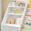 SoBuy KMB119-W Bibliotheque Enfant 3 Niveaux Bibliothèque Montessori avec Rangement Jouet et Paniers Tissu Meuble Chambre Enfant Etagere Chambre Blanc 80x40x80cm